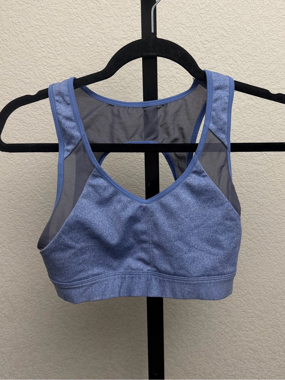 Champion Women’s Light Blue Heather Mesh-Back Sports Bra